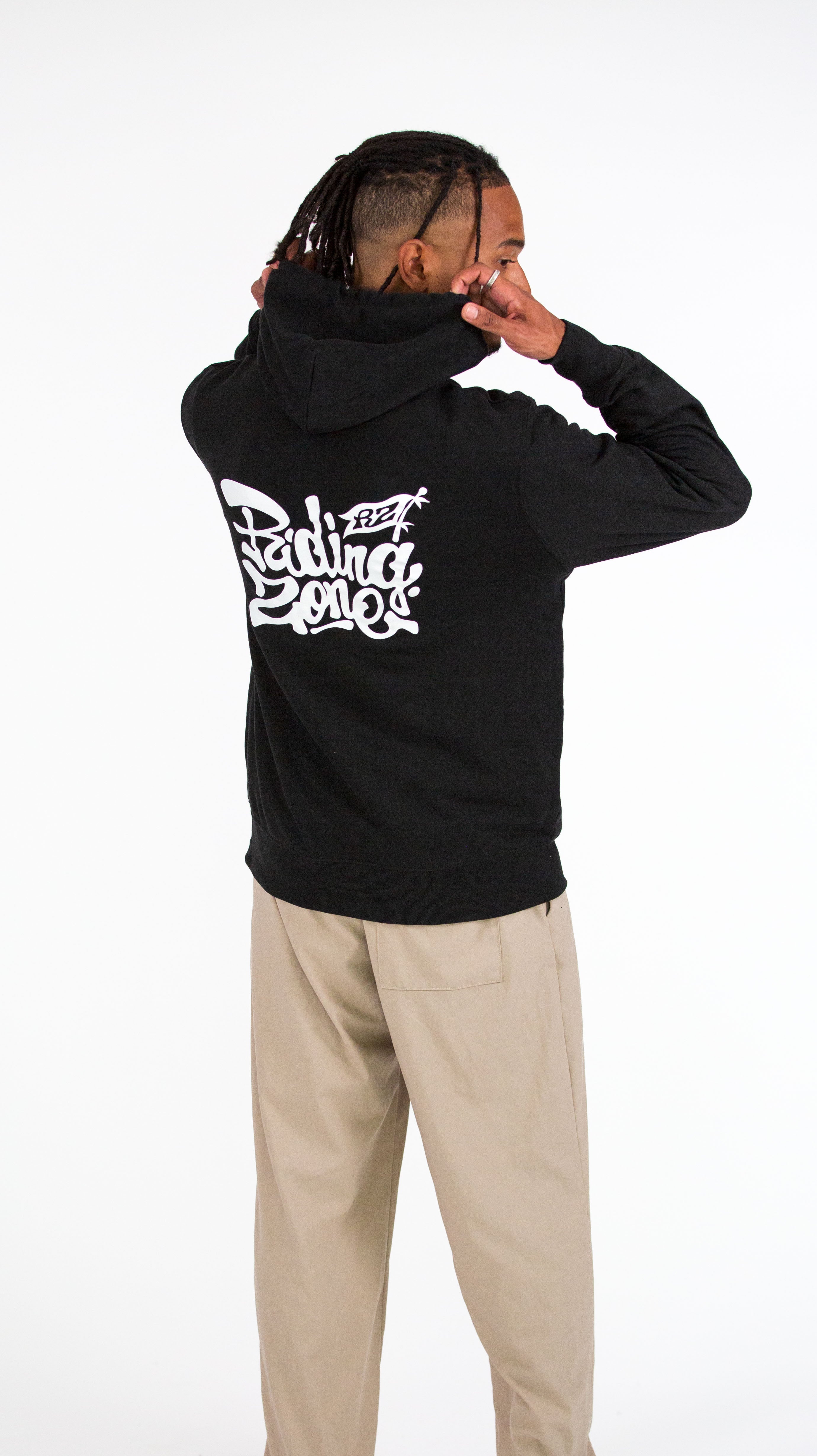 Hoodie noir Riding zone + T-shirt "Born to Ride" blanc