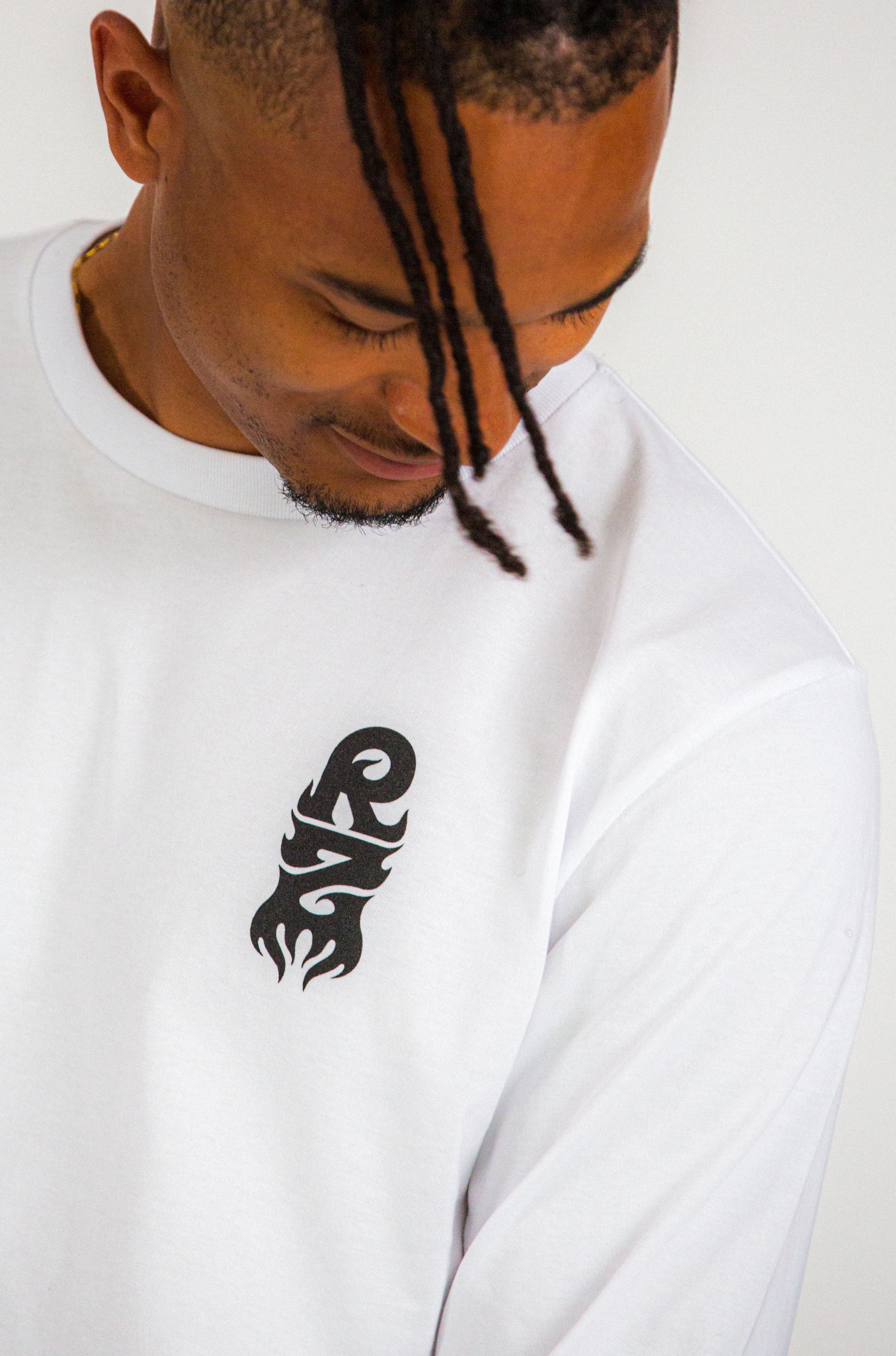T-shirt manches longues RZ blanc "Born To Ride"