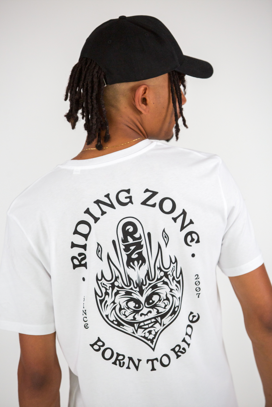 T-shirt RZ blanc "Born To Ride" + Molécule