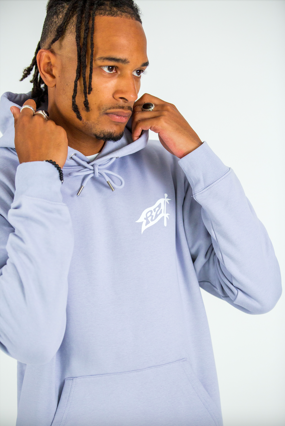 Hoodie Lavender Riding zone + T-shirt "Born to Ride" blanc