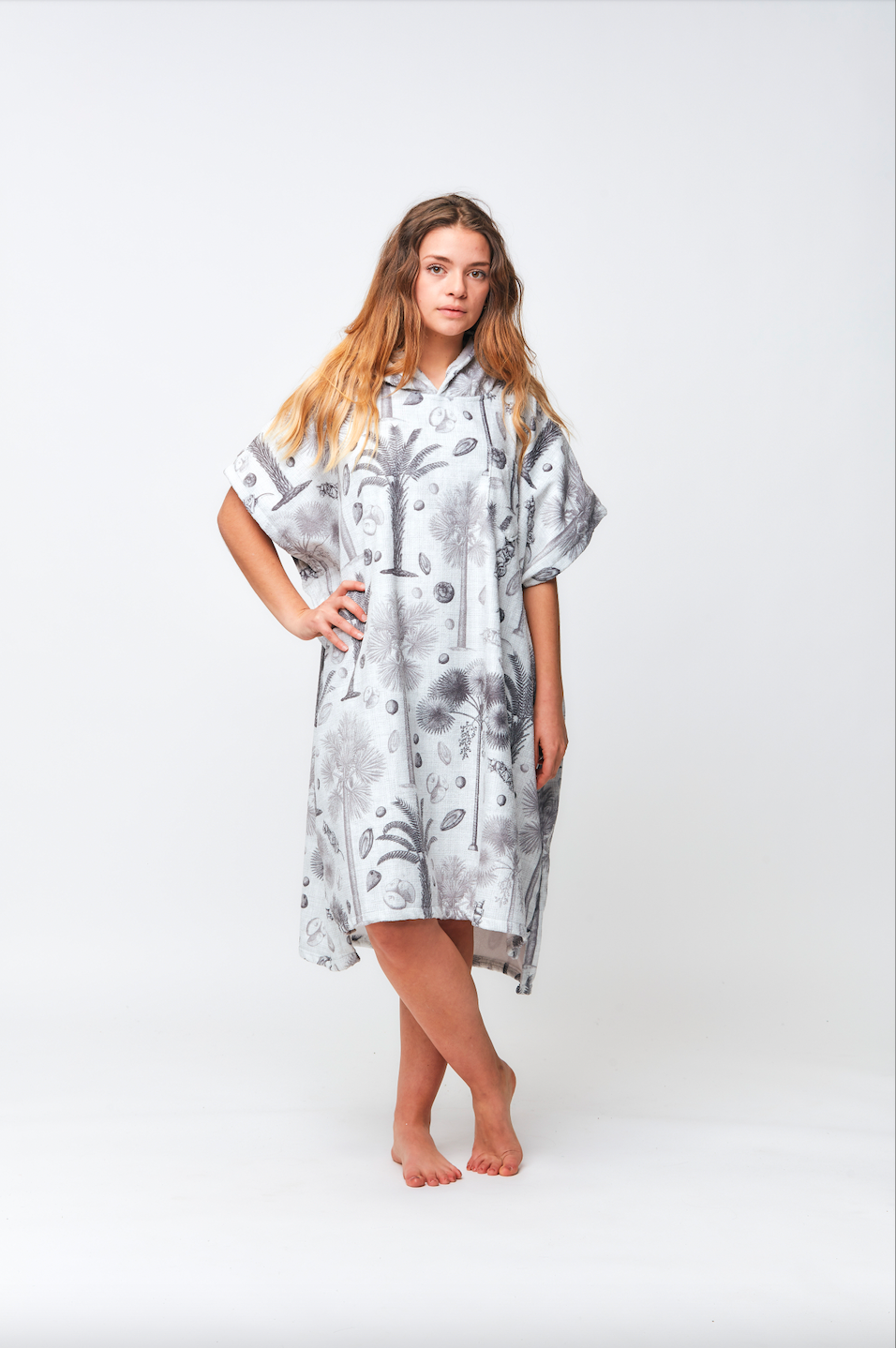 Poncho - BOTANICAL LIGHT GREY