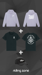 Hoodie Lavender Riding zone + T-shirt "Born to Ride" noir + Casquette RZ