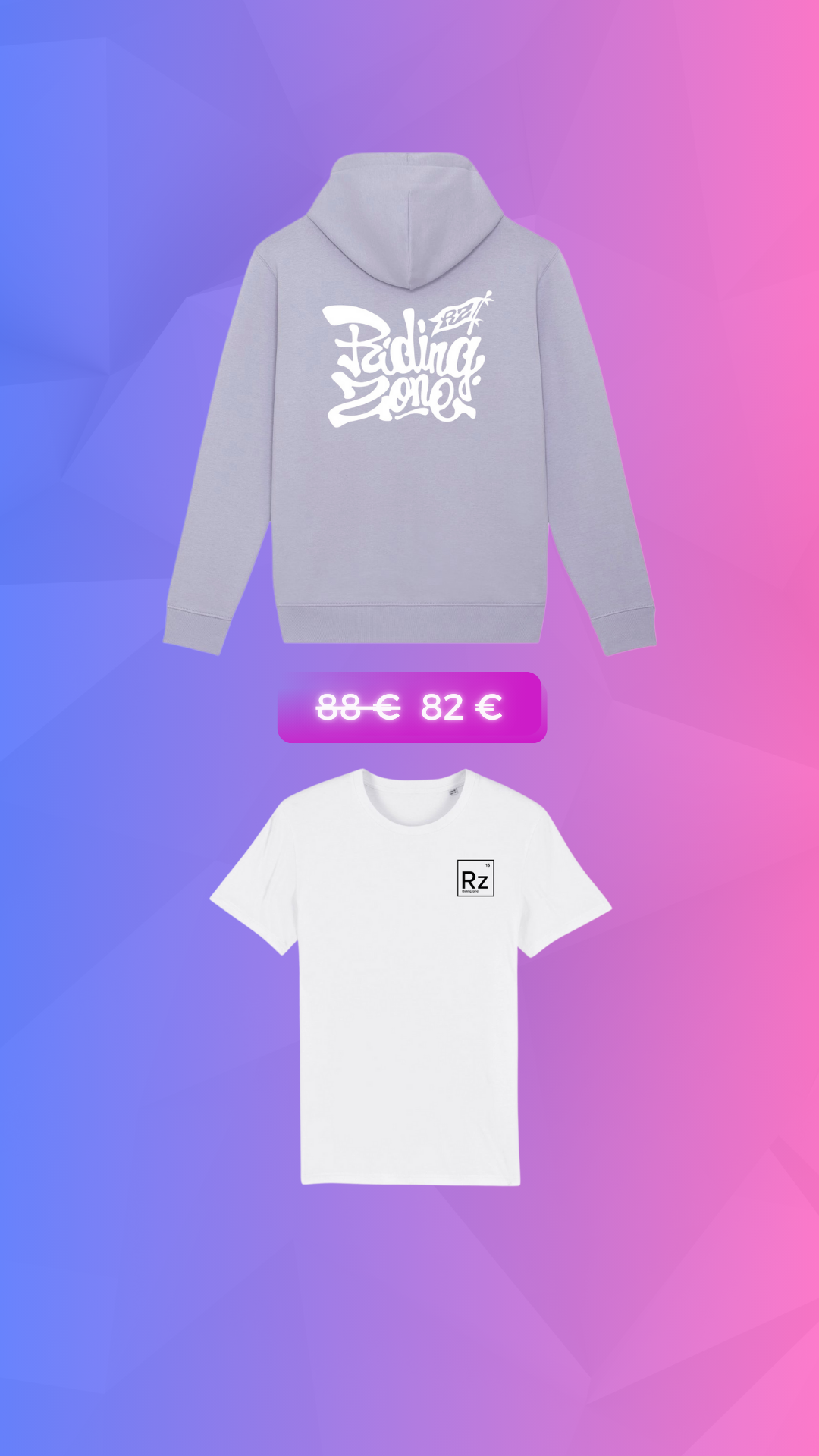 Hoodie Lavender Riding zone + T-shirt molécule