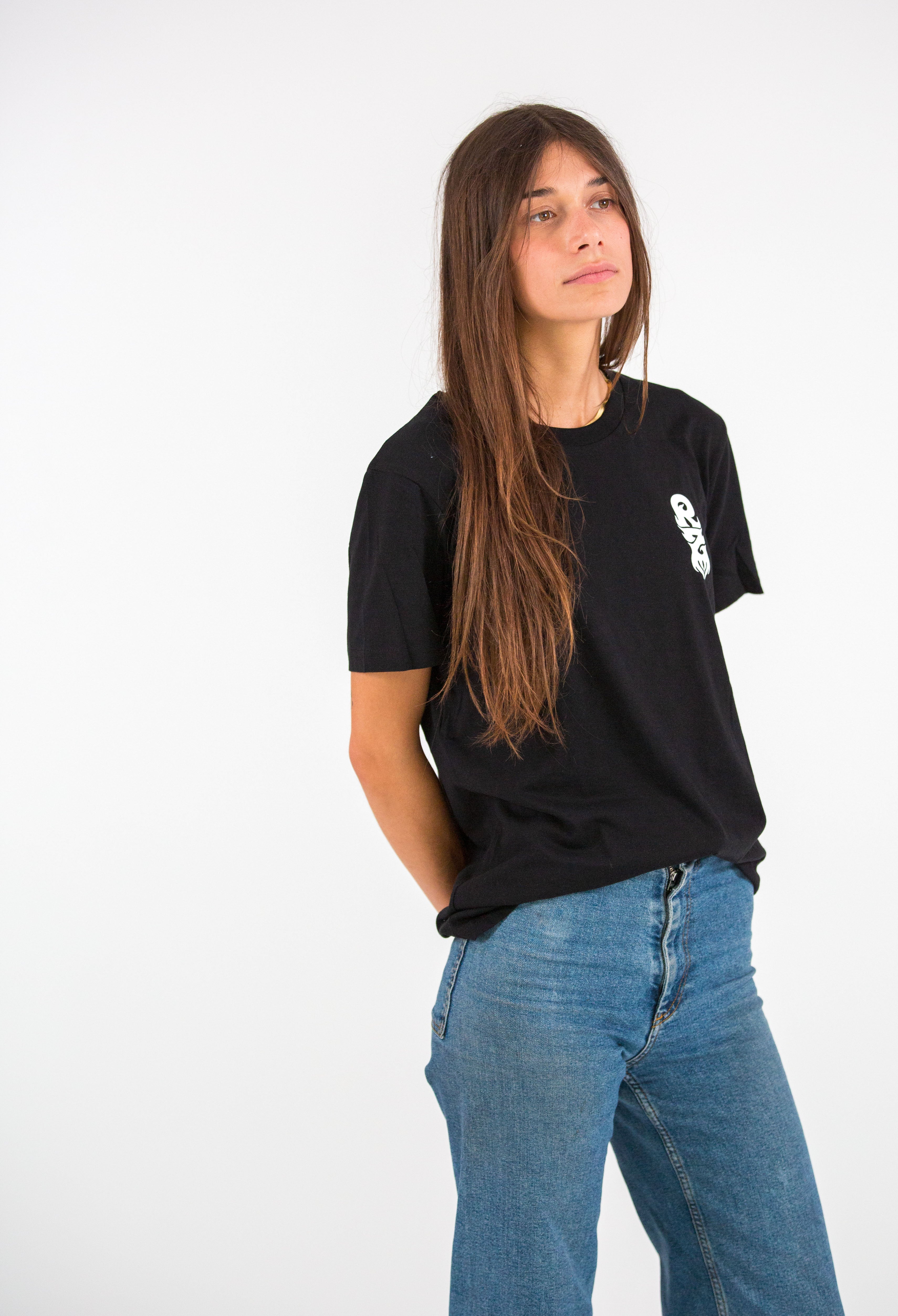 T-shirt noir + T-shirt manches longues blanc "Born To Ride"