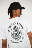 Hoodie noir Riding zone + T-shirt "Born to Ride" blanc + Casquette RZ