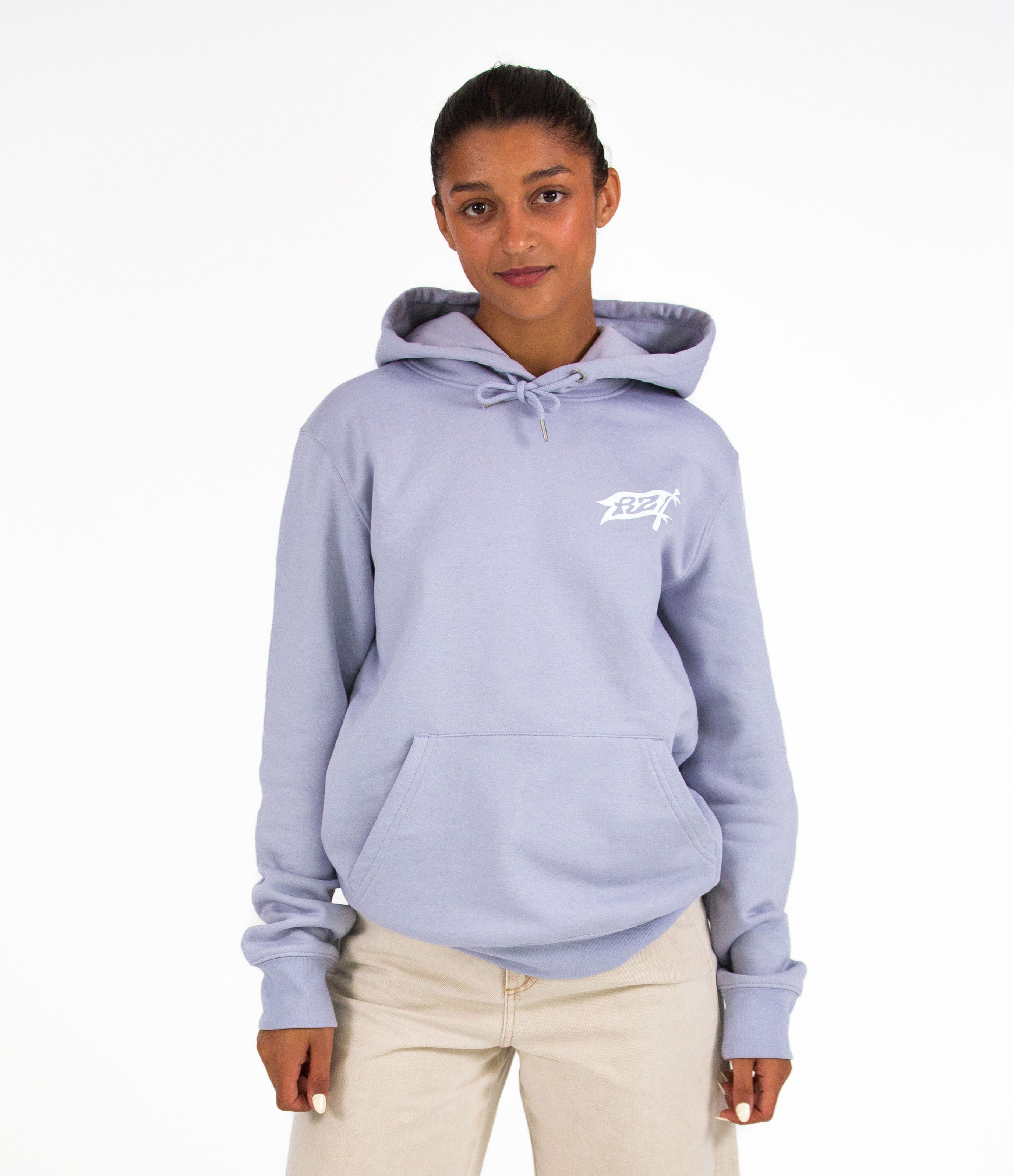 Hoodie Lavender Riding zone + T-shirt molécule blanc