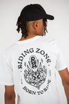 T-shirt RZ + T-shirt manches longues blanc "Born To Ride"