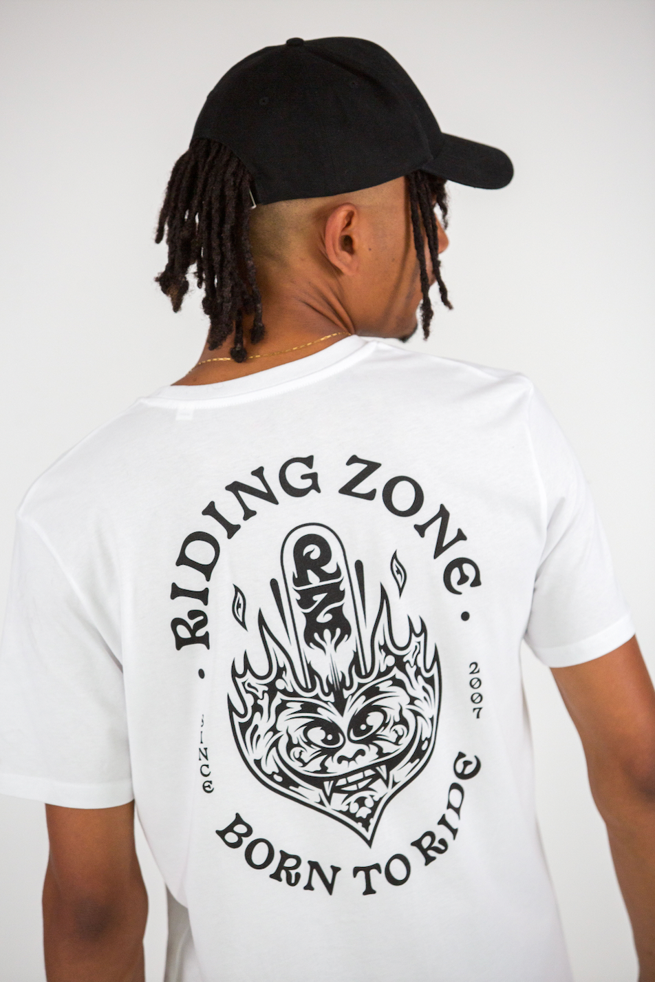 T-shirt RZ blanc "Born To Ride" + Casquette RZ