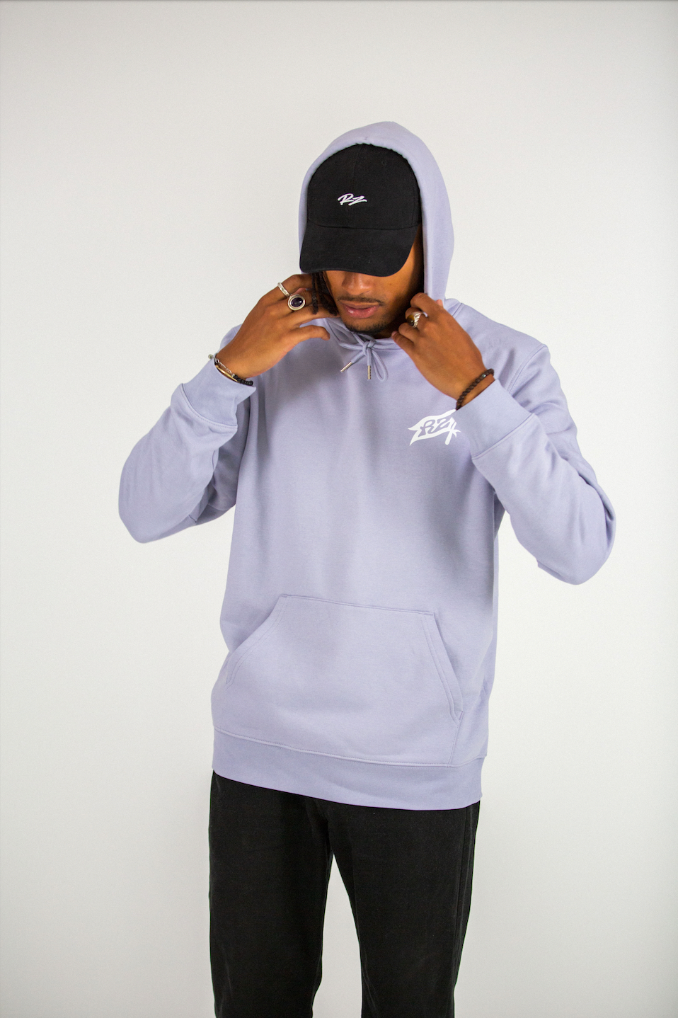 Hoodie Lavender Riding zone + T-shirt molécule + Casquette RZ