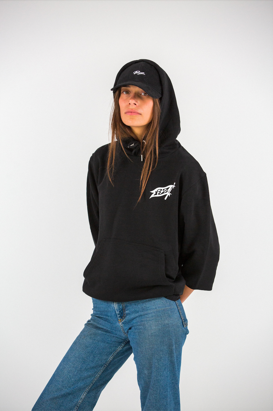 Hoodie noir Riding zone + T-shirt "Born to Ride" noir