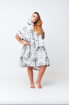PONCHO - BOTANICAL LIGHT GREY